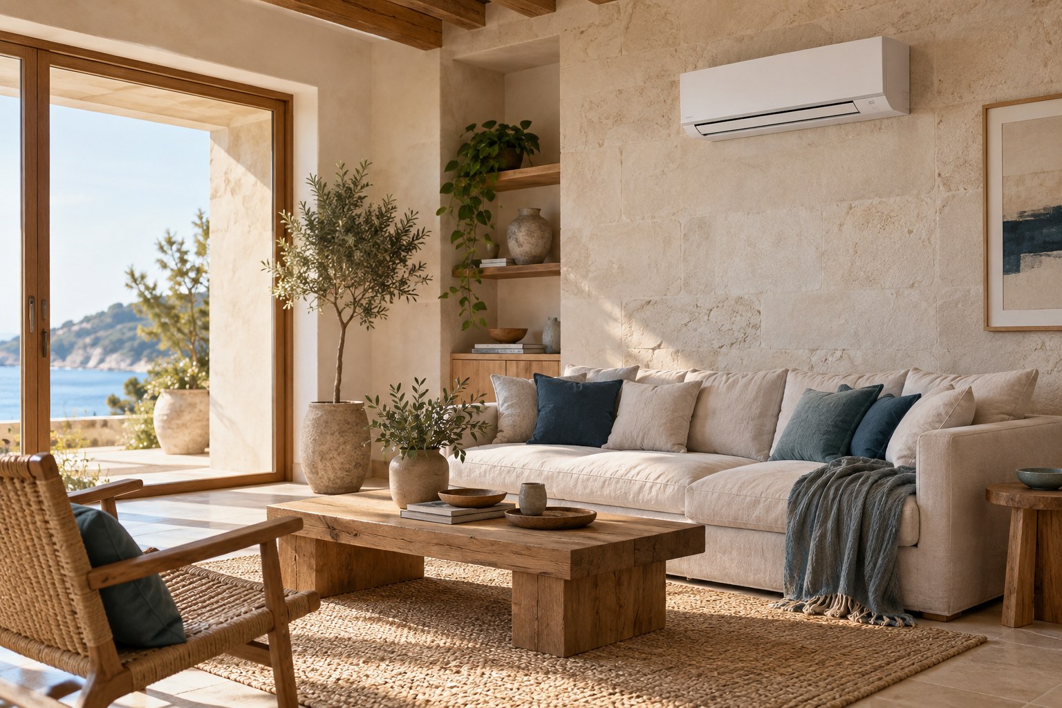 Interior conceptual con aire acondicionado